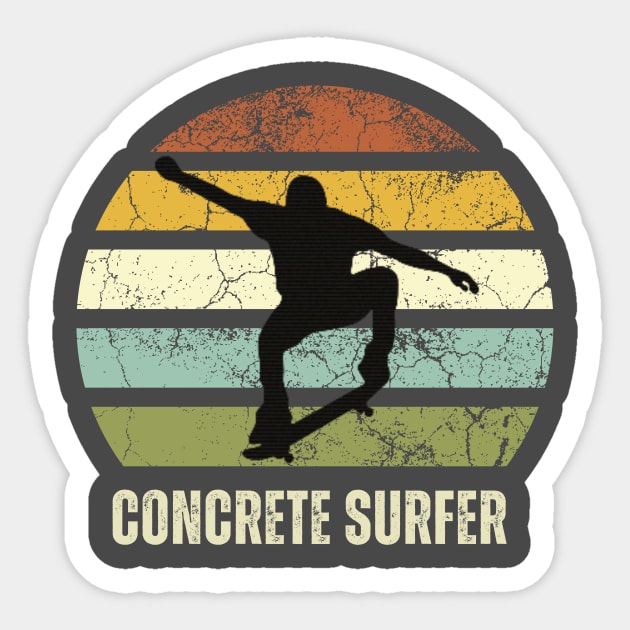 Skateboarding - Concrete Surfer Sticker by Something Clever